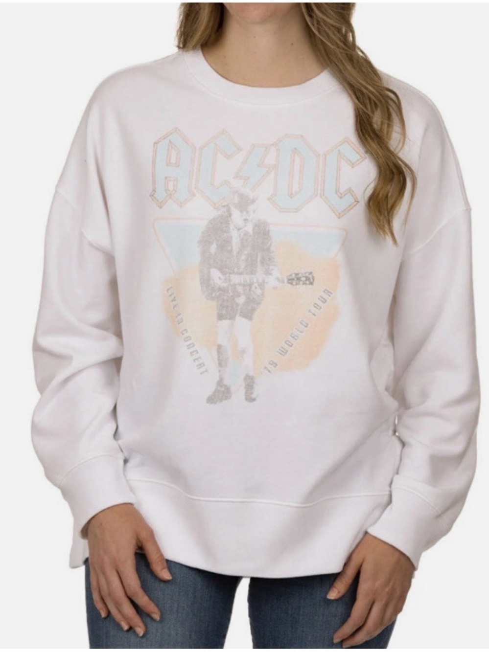 AC/DC Graphic Cream Crewneck Sweater